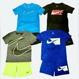 Little Boys Bundle of NIKE DRI-FIT Shirts & Shorts Matching Sets Size 6-7